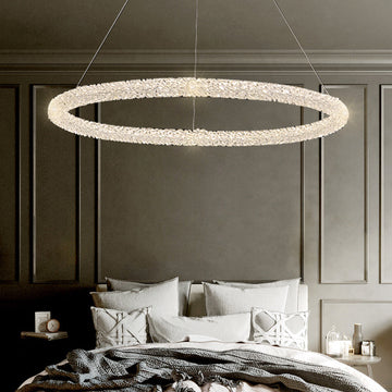 Postmodern Circle Crystal LED Pendant Light with Adjustable Cables